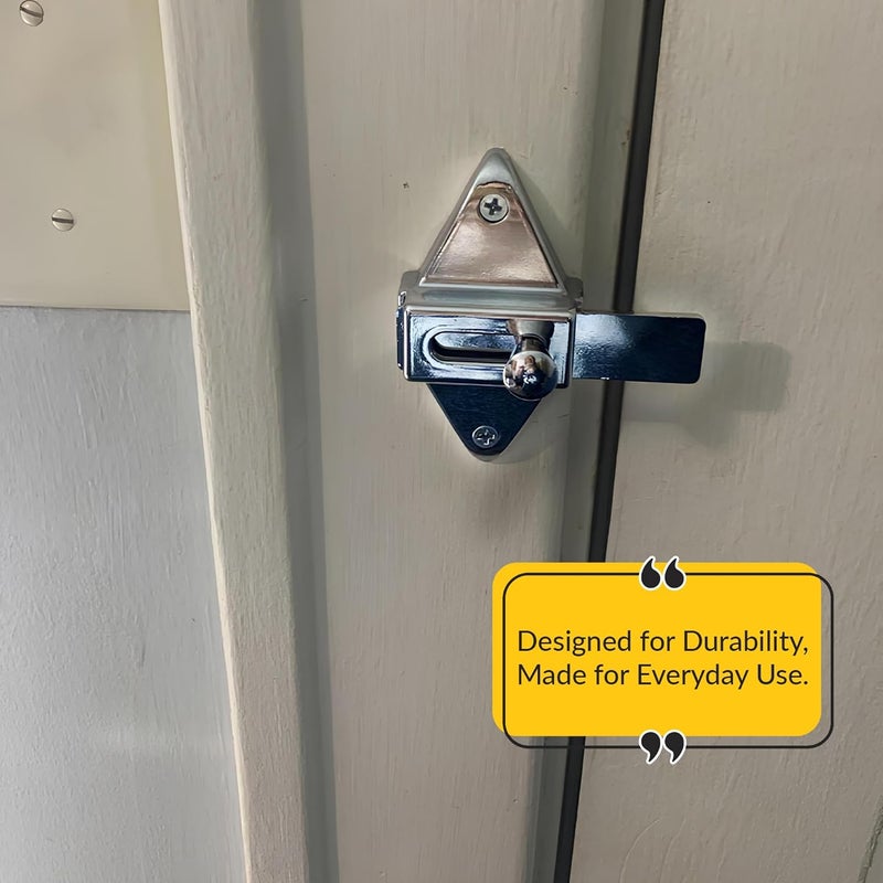 Brixwell 91-79a Slide Latch and Keeper Set With Chrome Plated Finish, Zinc Material, Surface-Mounted, 2-3/4" Latch Hole Centers, Fits 1-1/4" Square Edge Pilaster, Includes Fasteners - Image 5